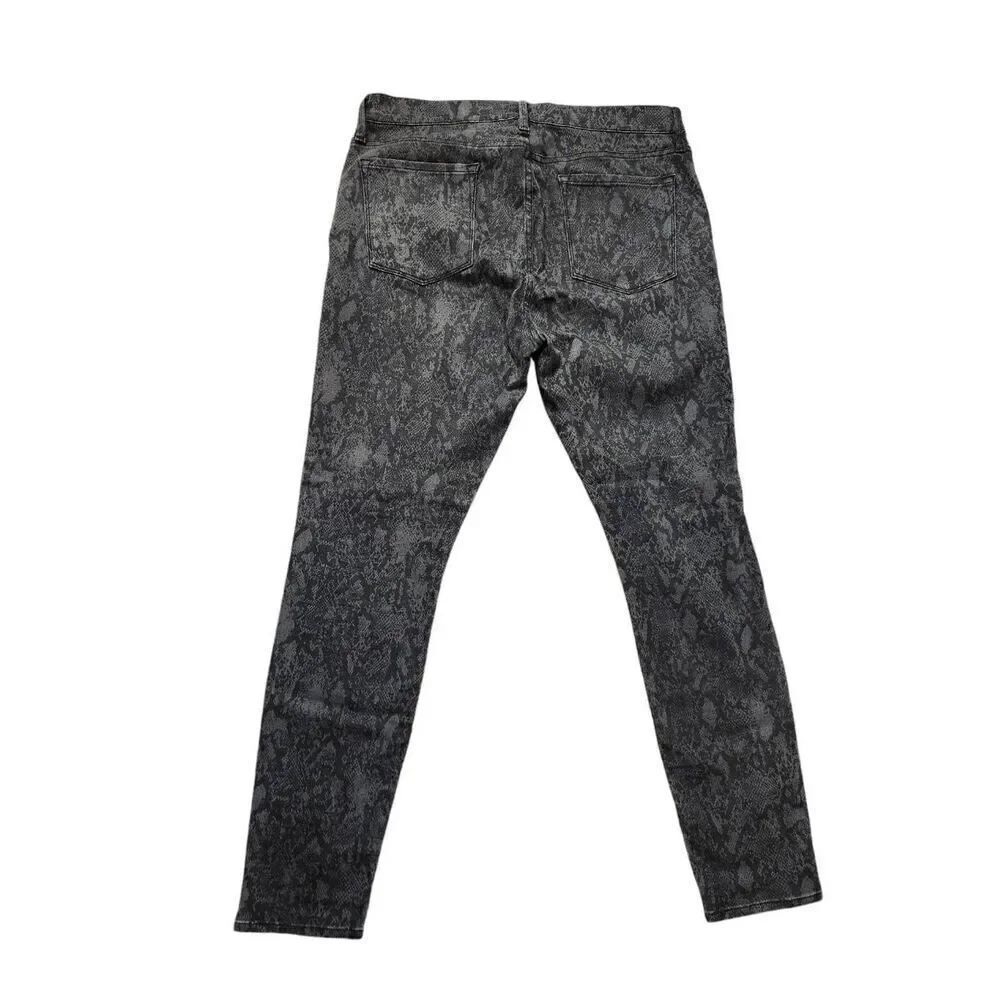 Frame 'Le Skinny de jeanne' womens jeans 34x29 black Tonal Python Stretch - Picture 2 of 9
